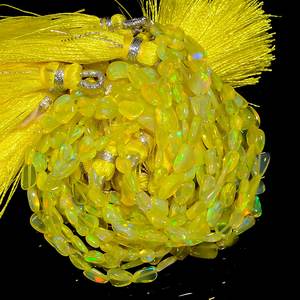 Perles de pierres précieuses lisses en opale éthiopienne jaune cristaux en vrac pour la fabrication de bijoux fournitures de perles de bricolage - Product Image 4