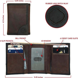 กระเป๋าสตางค์หนังสำหรับผู้ชายคุณภาพระดับพรีเมี่ยมให้ผลกระทบสูงมีคุณสมบัติการออกแบบที่กำหนดเองได้ราคาที่ดีที่สุดแบบเปิดโล่งกระเป๋าสตางค์ขายดี - Product Image 4