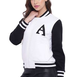 Veste universitaire personnalisée pour femmes style baseball veste Letterman du lycée veste blouson aviateur court OEM ODM pour femmes de haute qualité - Product Image 3