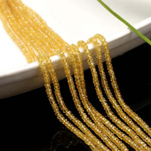 Cuentas de Zafiro Amarillo Claro Facetadas en Forma de Rondelle de 8mm, Piedras Preciosas Minerales Sueltas con Corte Brillante para la Fabricación de Joyas, Cuentas de Rubí - Product Image 1