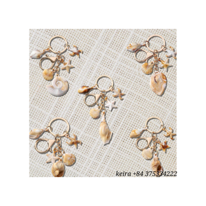 Porte-clés en coquillage fait à la main, design en corde de coquillage naturel pour la décoration de sac, souvenir, accessoires cadeaux, fabriqué au Vietnam - Product Image 4