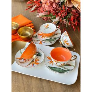 Set di tazze da tè fiori d'arancio 4