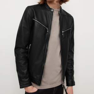 Chaqueta de Cuero Vacuno Genuino para Hombre, Estilo Urbano, Impermeable, Cortavientos, para Invierno, 100% Auténtica, Pakistán 2023 - Product Image 2