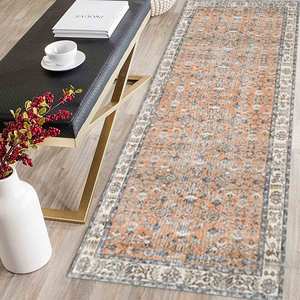 Alfombra Turca con Diseño Floral Marroquí Gris, Alfombra Impresa Apta para Mascotas, Alfombra Delgada No Tejida - Product Image 5