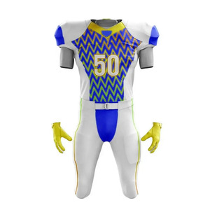 Tenue d'entraînement entièrement sublimée personnalisable, ensemble uniforme de football américain 2 pièces avec maillot respirant à séchage rapide et short - Product Image 2