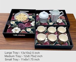 Juego de bandejas de servicio artesanales de resina epoxi multicolor de 3 piezas Diseño único hecho de MDF-para regalar POR HF CRAFTS - Product Image 3