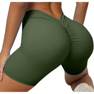 Short de fitness respirant à séchage rapide pour femmes Short de yoga taille basse sans couture en spandex/nylon motif solide - Product Image 2