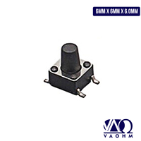 Interrupteur tactile SMD VAOHM VA-TSP4SB-S6H 6 mm x 6 mm x 6,0 mm (1 sac/1000 pièces)