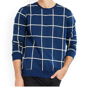 Mezcla de algodón a rayas hombres sudadera sudaderas con capucha transpirable casual moda en blanco manga larga a granel al por mayor bordado personalizado - Product Image 1