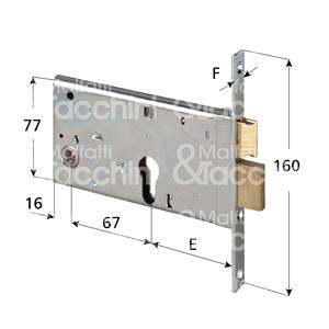 SERRURE pour bandes 2 tours et loquet à cylindre en forme non inclus - Product Image 1