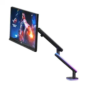 Popular RGB Lighting Gaming Holder Stand Monitor Arm Desk Mount Stand con USB y Type-C