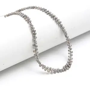 Grijze Diamant Briolette Kralen 2.5 - 4 Mm Druppeldiamanten Kralen Voor Sieraden Maken Natuurlijke Diamanten Groothandel Producten