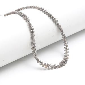 Lustre Grey, Diamante en Forma de Lágrima, Briolette Facetado, Joyería Personalizada Hecha a Mano, Regalo de 50 Quilates, 15 Pulgadas, Certificado por Terceros - Product Image 1