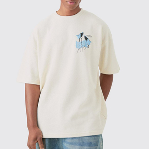 Vente en gros de t-shirts 100% coton pour hommes, haute qualité, logo personnalisé, coupe surdimensionnée, technique d'impression numérique solide personnalisée - Product Image 2