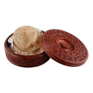 Scatola rotonda di legno Chapati per la casa Hotel ristorante Chapati contenitore scatola di vendita calda migliore qualità da India