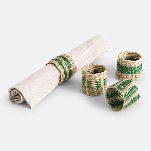 Ensemble de porte-serviettes en tissu de jonc de mer naturel, anneaux de serviette en jonc de mer, décoration de table de mariage - Product Image 5