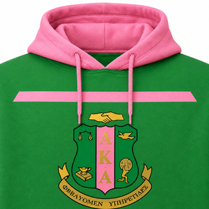 Sudadera Corta con Cuello Alto y Cordones para Mujer, Modelo Alpha AKA 1908, Color Rosa y Verde, Sudadera Universitaria, Venta al Por Mayor, Tallas Grandes - Product Image 6