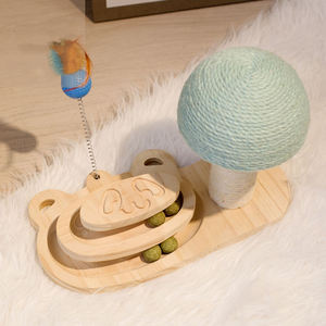 New Design Eco-Friendly Interactive Toy Wood & Sisal Natural Color <b>Cat</b> Scratcher Tree Lounge Board Tower Fun Playing - Product Image 6