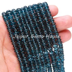Vente chaude AAA Grade 4-6mm Londres Bleu Topaze Facettes Rondelle Forme Belle Pierre Naturelle Perles De Pierres Précieuses En Vrac pour Bijoux - Product Image 3