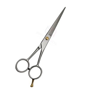 Ciseaux de coiffure professionnels JIMED SURGICAL en acier inoxydable 9CR13 plaqué or, pour droitiers, lame tranchante, finition mate, avec poignée ergonomique - Product Image 5