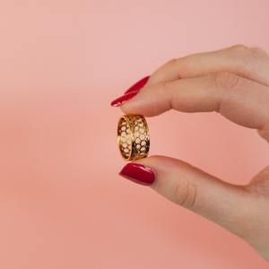 925 Silver <b>Ring</b> Honeycomb Gold Band Signet Boho <b>Ring</b> Chunky <b>For</b> <b>Women</b> Fine Jewelry <b>Women</b> Signet <b>Ring</b> Gift Jewelry Manufacturer - Product Image 4