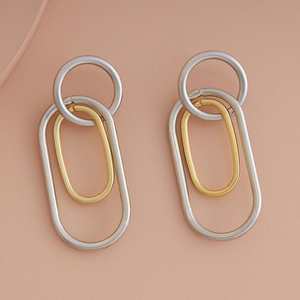 Trendy Geometric Drop Earrings 183951 Zinc Alloy Party Accessory - Product Image 2