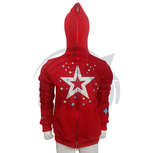 เสื้อฮู้ดดี้ผู้ชายแบบซิปเต็มตัว พิมพ์ลายนูน 3 มิติ ดีไซน์สั่งทำพิเศษ คุณภาพสูง สไตล์ใหม่ ปี 2026 ผ้าฝรั่งเศสเทอร์รี่คอตตอน พร้อมโลโก้ 3 มิติ ปิดคลุมทั้งใบหน้า - Product Image 1