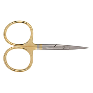 Ciseaux de pêche à la mouche en acier inoxydable de haute qualité de 4 pouces avec pointe hypodermique demi-finition dorée Ciseaux laser - Product Image 6