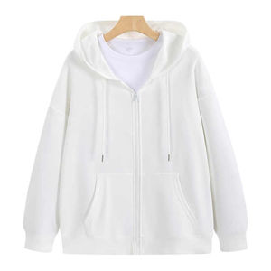 100% quality Wholesale High Quality Twill Lining Drop Shoulder Heavy Cotton <b>Zip</b> up <b>Hoodies</b> With <b>Pockets</b> for Men 2025 - Product Image 2