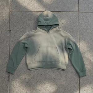 Sudadera con Capucha Corta de Estilo Urbano, Personalizada, de Algodón Grueso, Decolorada al Sol, Estilo Vintage, Lavado Ácido, para Hombre - Product Image 1