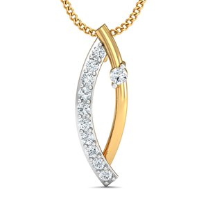 Boho Curved Brass Zircon Pendant 18k Gold Plated Statement Minimal Wholesale Pendant For Women - Product Image 1