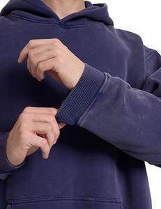 Best Selling Custom Made Acid Washed Distressed Solid Fleece 100% Cotton Breathable <b>Oversized</b> <b>Hoodies</b> <b>Men</b> Low Price Winter - Product Image 5