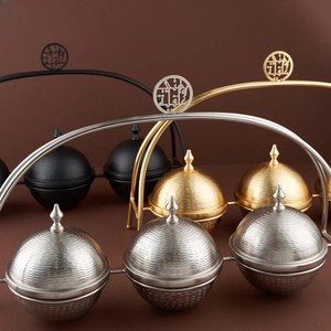 ถ้วยใส่อาหารอาหรับสำหรับเดทสไตล์ตะวันออกกลางพร้อมหม้อชาโจหรือชามช็อคโกแลตสีดำพร้อมขาตั้ง - Product Image 4