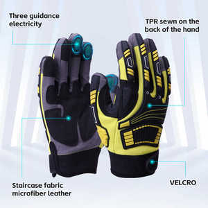 Gants de sécurité mécaniques résistants aux chocs dernière conception industrielle en cuir Protection des mains mécanicien travail gants résistants aux coupures - Product Image 4