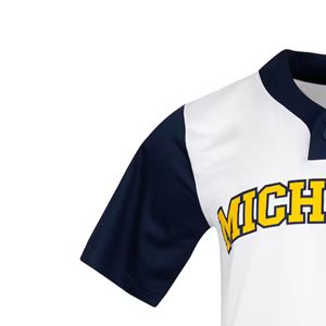 Camiseta de béisbol de la Universidad de Michigan, ropa deportiva universitaria Unisex personalizada con cuello de botón, camiseta lisa transpirable Team Spirit - Product Image 5