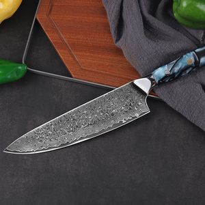 Vente en gros personnalisé de haute qualité OEM ODM professionnel Fix lame tranchante couteau de cuisine en acier Damas couteau de chef avec poignée - Product Image 6