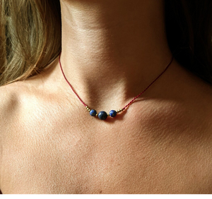 Delicate Necklace Beaded Pendant Necklace Choker Laying Necklaces <b>Chain</b> Anniversary Gifts for Mom Lover - Product Image 2