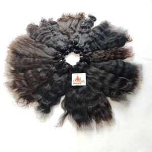 100% Raw Indian Bundle Temple Machine Double Weft Deep Wave Weaving Processing None <b>Braiding</b> Unprocessed Human Hair Extensions - Product Image 2