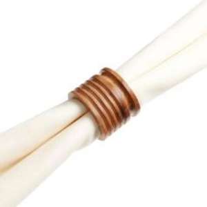 Anneaux de serviette en bois écologiques de qualité supérieure, de forme ronde et finition brune, pour accessoires de table de mariage et de maison - Product Image 4