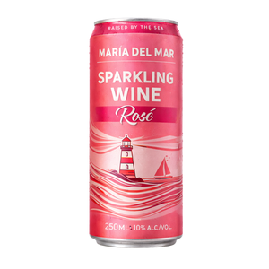 Vino Espumoso Rosado Brut Maria del Mar, 100% Tempranillo, 10% ABV, Vino Espumoso Español en Lata de 250ml - Product Image 1