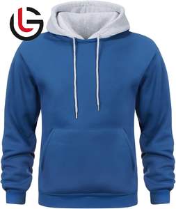 Sudadera con capucha de lana de algodón 100% estilo Vintage azul cielo para hombre invierno cálido sin forro cómodo y elegante características personalizadas capucha - Product Image 1