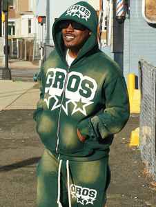 Conjunto Deportivo Personalizado con Capucha y Cremallera, Pantalones Deportivos Anchos con Lavado Ácido y Sudadera con Capucha para Hombre - Product Image 6