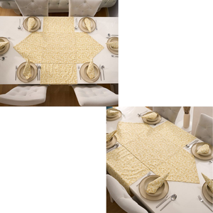 Yellow Ring Pattern 5 Piece Dining Table Set and 4 <b>Placemats</b> 35x45 cm 1 Triangle Runner 50x150 cm Elegant Table Decoration - Product Image 6