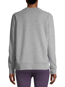 Venta al por mayor Sudadera de mujer Gris Cuello redondo Eco Smart Reciclado Mezcla de algodón Fleece sudaderas con capucha de mujer - Product Image 5