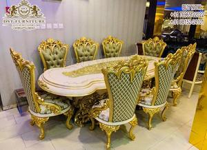 Ensemble de table à manger en teck de style américain moderne pour grand bungalow et villa, taille personnalisée durable - Product Image 6