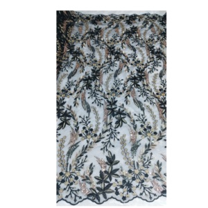 Nouveau tissu net importé de perles de travail manuel mis à jour pour la fabrication de robes de mariée tissu net à paillettes pour la vente à l'exportation - Product Image 1