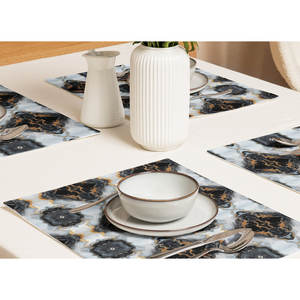 Ensemble de sets de table IKE-Conic de luxe, faits à la main, rayés et floraux, en tissu polyester antidérapant et lavable avec logo personnalisé - Product Image 5