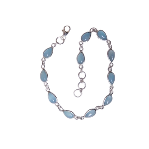 925 Sterling Silver Handmade Gemstone Calcedony Bracelet Bijoux 925 Solide Meilleure Qualité Cadeau De Mariage Bracelet De Designer Naturel - Product Image 1