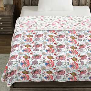 BLOCS d'Inde été polycoton Dohar/couverture rose fleur coton terne couettes et couettes en duvet - Product Image 5