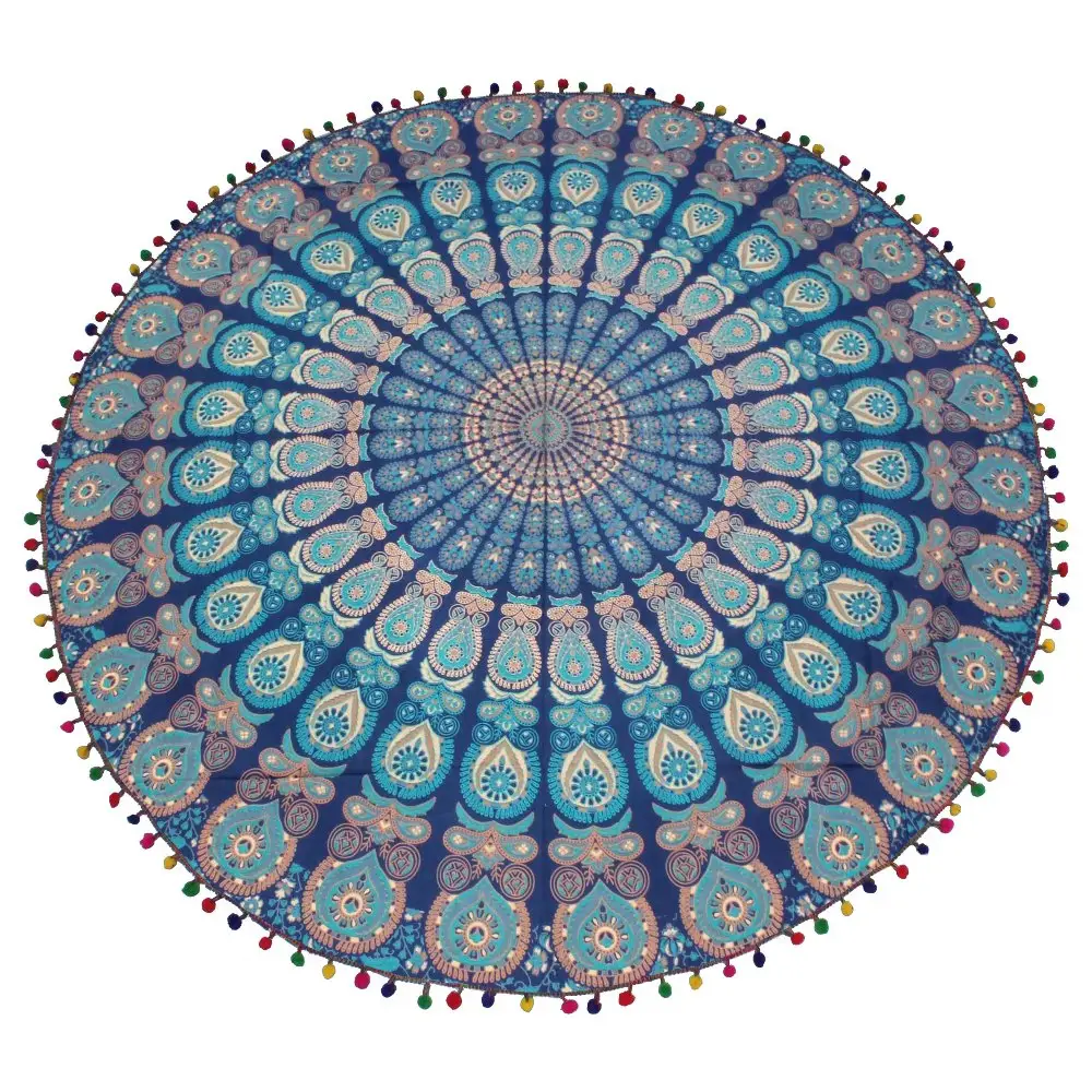 Ronde Strandlaken Indian Mandala Badhanddoek Bedrukt Gooi Ronde Mat Yoga Mat Strandlaken Deken Custom Logo